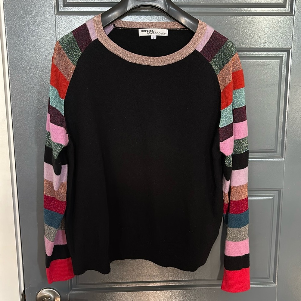 Striped raglan sleeve sweater